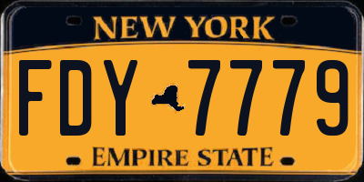 NY license plate FDY7779