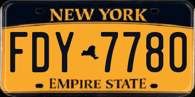 NY license plate FDY7780
