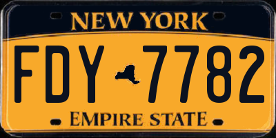 NY license plate FDY7782