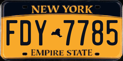 NY license plate FDY7785