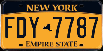 NY license plate FDY7787
