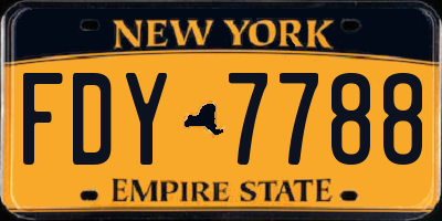 NY license plate FDY7788