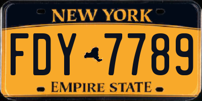 NY license plate FDY7789