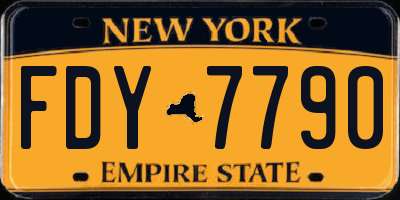 NY license plate FDY7790