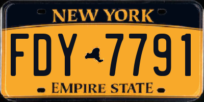 NY license plate FDY7791