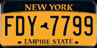 NY license plate FDY7799