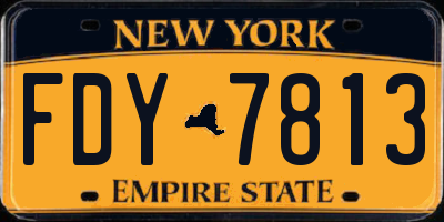 NY license plate FDY7813