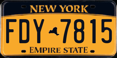 NY license plate FDY7815