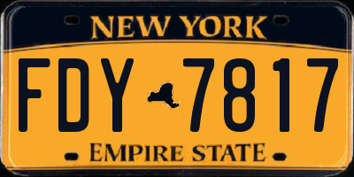 NY license plate FDY7817