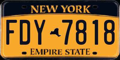 NY license plate FDY7818
