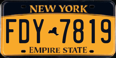 NY license plate FDY7819