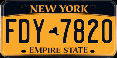 NY license plate FDY7820