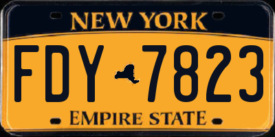 NY license plate FDY7823