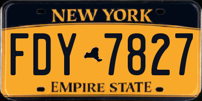 NY license plate FDY7827