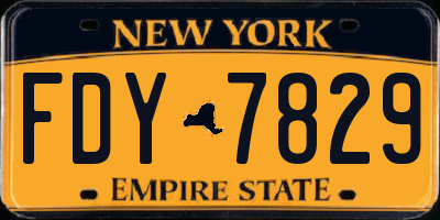 NY license plate FDY7829