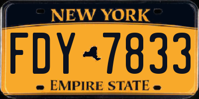 NY license plate FDY7833