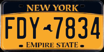 NY license plate FDY7834