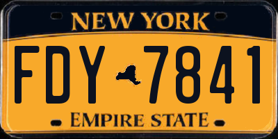 NY license plate FDY7841