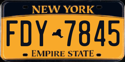 NY license plate FDY7845
