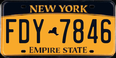 NY license plate FDY7846