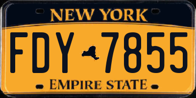 NY license plate FDY7855