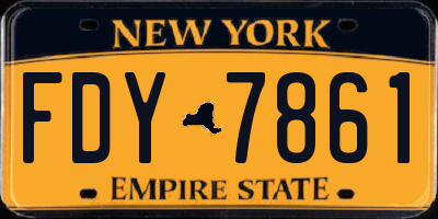 NY license plate FDY7861