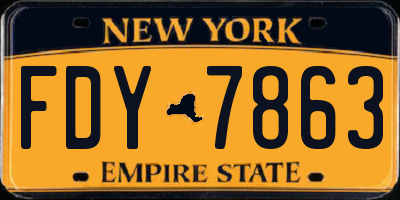 NY license plate FDY7863