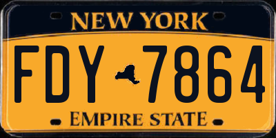NY license plate FDY7864