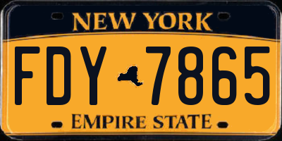 NY license plate FDY7865