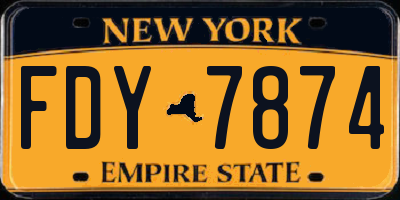 NY license plate FDY7874