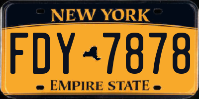 NY license plate FDY7878