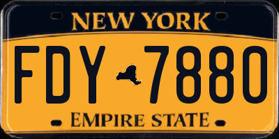 NY license plate FDY7880