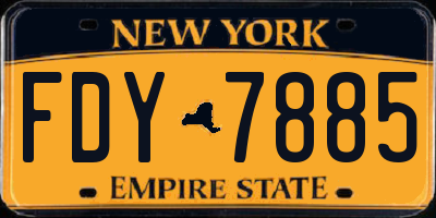 NY license plate FDY7885