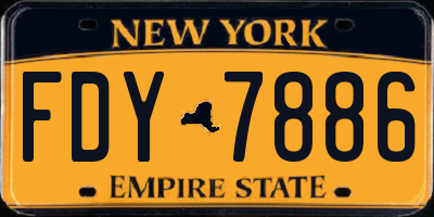 NY license plate FDY7886