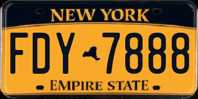 NY license plate FDY7888
