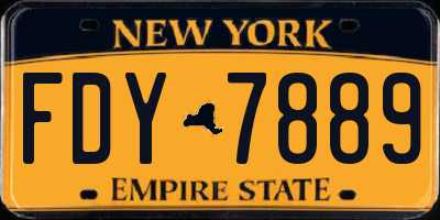 NY license plate FDY7889