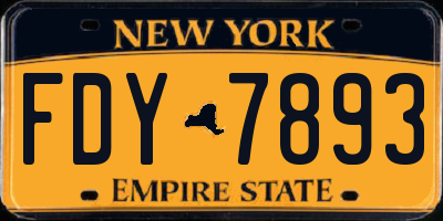NY license plate FDY7893