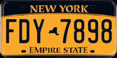 NY license plate FDY7898