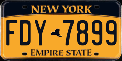 NY license plate FDY7899