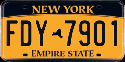 NY license plate FDY7901