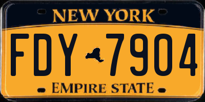 NY license plate FDY7904