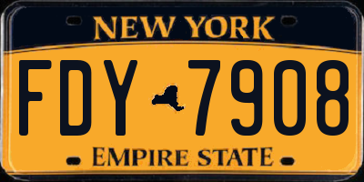 NY license plate FDY7908