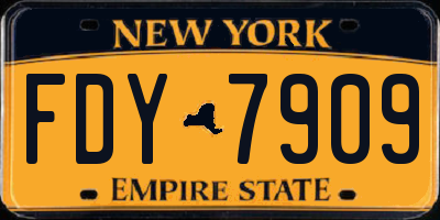 NY license plate FDY7909