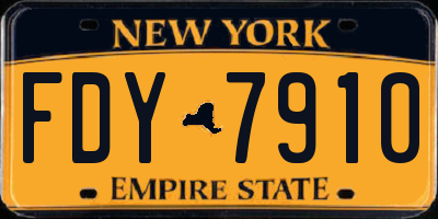 NY license plate FDY7910