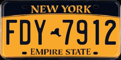 NY license plate FDY7912