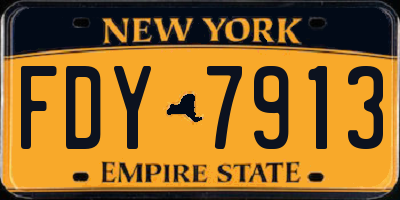 NY license plate FDY7913