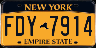 NY license plate FDY7914