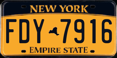 NY license plate FDY7916