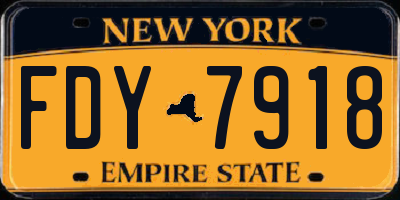 NY license plate FDY7918