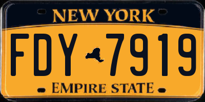 NY license plate FDY7919